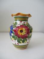 Keramiek vaas met bloemen, Huis en Inrichting, Minder dan 50 cm, Zo goed als nieuw, Verzenden, Aardewerk of Porselein