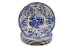 Set van 6 Italiaanse diepe transferware borden blauw wit, Ophalen of Verzenden