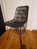 Gratis: 4 zwarte rattan stoelen, Huis en Inrichting, Stoelen, Ophalen, Gebruikt, Zwart
