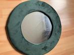 Ronde Spiegel  (Groen/Velours), Minder dan 50 cm, Rond, Ophalen of Verzenden, Zo goed als nieuw