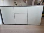 Dressoir wit hoogglans met grijs betonlook, Ophalen, 150 tot 200 cm, Zo goed als nieuw, Modern
