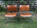 2 Vintage stapelstoelen – mogelijk 40/4 by David Rowland, Ophalen, Gebruikt, Twee, Bruin
