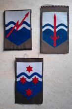 3 Oude leger mouwemblemen, Verzamelen, Militaria | Algemeen, Ophalen of Verzenden, Landmacht, Nederland, Embleem of Badge
