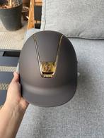 Samshield Shadowmatt bruin/goud 5 Swarovski M + liner 57 M, Dieren en Toebehoren, Paardrijkleding, Dressuur, Dames, Nieuw, Ophalen of Verzenden