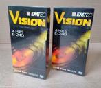 2x VHS banden E-240 Emtec Basf Vision. 4 uur - nieuw in seal, Alle leeftijden, Ophalen of Verzenden, Nieuw in verpakking