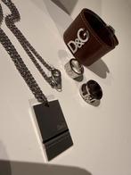Originele D&G ledere armband + 2 D&G ringen en D&G ketting, Sieraden, Tassen en Uiterlijk, Kettingen, Bruin, Ophalen of Verzenden