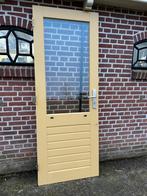 Hardhouten achterdeur 78x207cm. driepuntssluiting, Ophalen, Minder dan 80 cm, 200 tot 215 cm, Glas