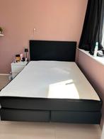 Boxspring 140x200, Huis en Inrichting, Slaapkamer | Boxsprings, Ophalen, Zwart, Tweepersoons, 140 cm