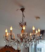 Prachtige Antieke Hanglamp met 10 Lichtpunten, Ophalen, Zo goed als nieuw, Glas, Minder dan 50 cm