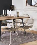 Goud metalen Beliani harlan stoelen 4x, Ophalen, Zo goed als nieuw, Vier