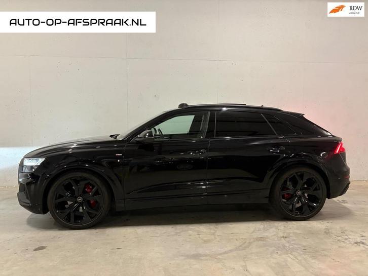 Audi Q8 55 TFSI quattro S-Line B&O Pano Trekhaak Leer, Auto's, Audi, Bedrijf, Te koop, Q8, 360° camera, 4x4, ABS, Achteruitrijcamera