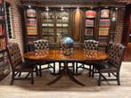 Heldense uitschuifbare eettafel & Chesterfield stoelen, Antiek en Kunst, Antiek | Meubels | Tafels, Ophalen