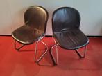 THEMA GASTONE RINALDI CHROOM SET ITALIAANS DESIGN COLOMBO, Huis en Inrichting, Stoelen, Ophalen, Gebruikt, Bruin, Metaal
