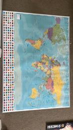 Wereldkaart met ophang touw, Antiek en Kunst, Antiek | Schoolplaten, Aardrijkskunde, Ophalen