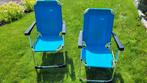 2 blauwe Kinderstoelen.Makkelijk inklapbaar. Tuin of camping, Ophalen, Zo goed als nieuw, Inklapstoel