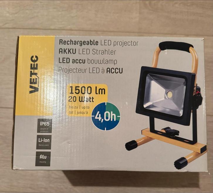 VETEC Accu Lamp 1500LM - Bouwlamp, Doe-het-zelf en Verbouw, Bouwverlichting, Nieuw, Lamp, Minder dan 50 watt, Ophalen of Verzenden