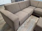 GRATIS BEZORGEN | ZEER MOOI TAUPE HOEKBANK met POEF, Info@banxtel.nl, Hoekbank, Hoekbank, Zo goed als nieuw