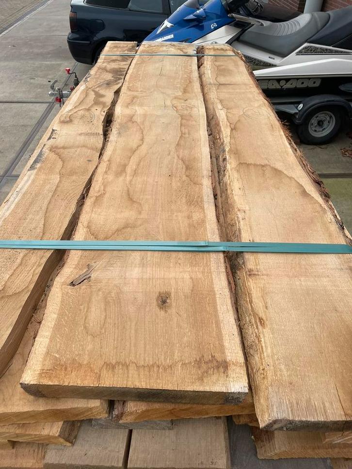Partij eiken gedroogd 45mm dik planken schaaldelen, Doe-het-zelf en Verbouw, Hout en Planken, Nieuw, Plank, Eiken, 300 cm of meer