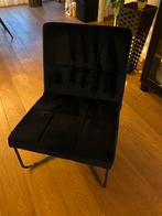 Zwarte Velours Stoel - Industrieel Design, Huis en Inrichting, Stoelen, Ophalen, Zwart, Zo goed als nieuw, Industrieel