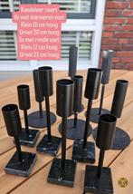 Diverse Zwarte Kandelaars - Set van 11, Gebruikt, Zwart, Ophalen of Verzenden, Metaal