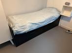 Brimnes Ikea bed, uitschuifbaar tot 2 persoonsbed, Huis en Inrichting, Ophalen, Zwart, Tweepersoons, Zo goed als nieuw