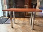 Houten tafel met metalen poten - 120x70 cm, Huis en Inrichting, Tafels | Eettafels, Ophalen, 100 tot 150 cm, Tot twee personen