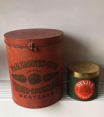 Vintage blik poeder chocolade Westzaan - diameter 22  beschikbaar voor biedingen