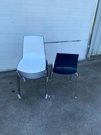 6 stuks stoelen kunststof stapelbaar stoelen in nette staat, Ophalen, Wit, Zo goed als nieuw, Metaal