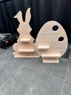 Houten Paasdecoratie Konijn en Ei met Plankjes, Huis en Inrichting, Woonaccessoires | Wandplanken en Boekenplanken, Ophalen, Zo goed als nieuw