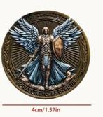 goudkleurige munt Aartsengel Michael beschermings  heilige, Verzenden, Munten