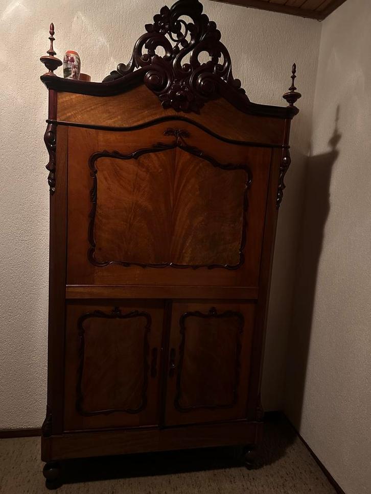 Antieke secretaire kast met klep, Antiek en Kunst, Antiek | Meubels | Kasten, Ophalen
