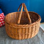 Vintage rotan boodschappenmand 43cm | retro riet mand ovaal, Huis en Inrichting, Woonaccessoires | Schalen en Manden, Gebruikt