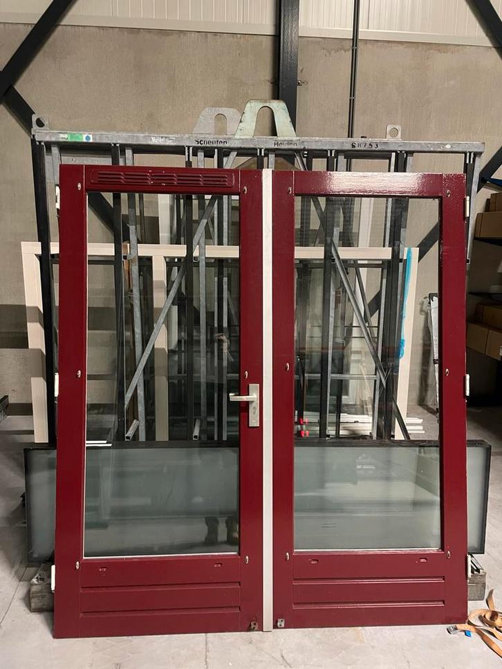 Glazen Buitendeur -, Doe-het-zelf en Verbouw, Deuren en Horren, Gebruikt, Buitendeur, 200 tot 215 cm, 120 cm of meer, Glas, Ophalen of Verzenden