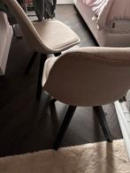 2x eetkamerstoel Senja boucle zand zwart houten poten, Ophalen, Nieuw, Overige kleuren, Twee