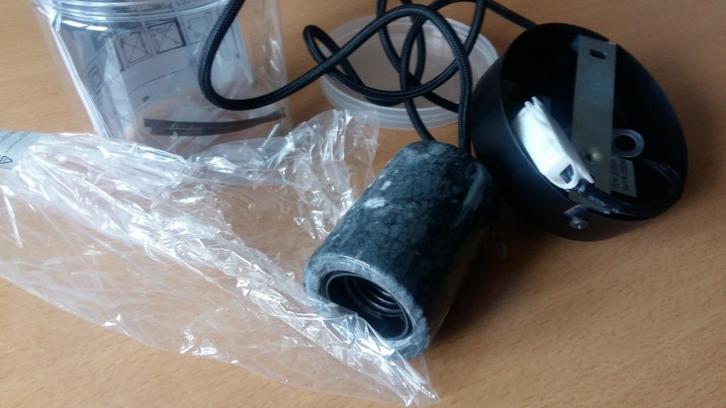 extra zware uitvoering snoerpendel van natuursteen 8 bij 6,, Huis en Inrichting, Lampen | Hanglampen, Nieuw, Overige materialen