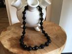 Brocant zwart git collier,zwarte git ketting facet geslepen, Sieraden, Tassen en Uiterlijk, Ophalen, Gebruikt