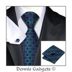 Dennis Gadgets: 100 % zijden stropdas ( 3 delig !! ) DG 0534, Ophalen of Verzenden, Nieuw, Blauw, Met patroon