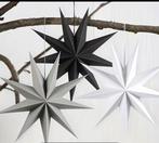 Drie mooie kwaliteit papieren kerststerren zwart wit grijs, Diversen, Ophalen of Verzenden, Nieuw
