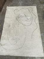 Kleed, beige vloerkleed met gezicht design 160 x 230 cm, Ophalen, Crème, 150 tot 200 cm, 200 cm of meer