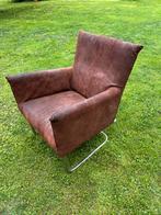2 fauteuils; merk: Jess design, bruin ruw-leer, Huis en Inrichting, Fauteuils, Ophalen, Zo goed als nieuw, 75 tot 100 cm, Leer