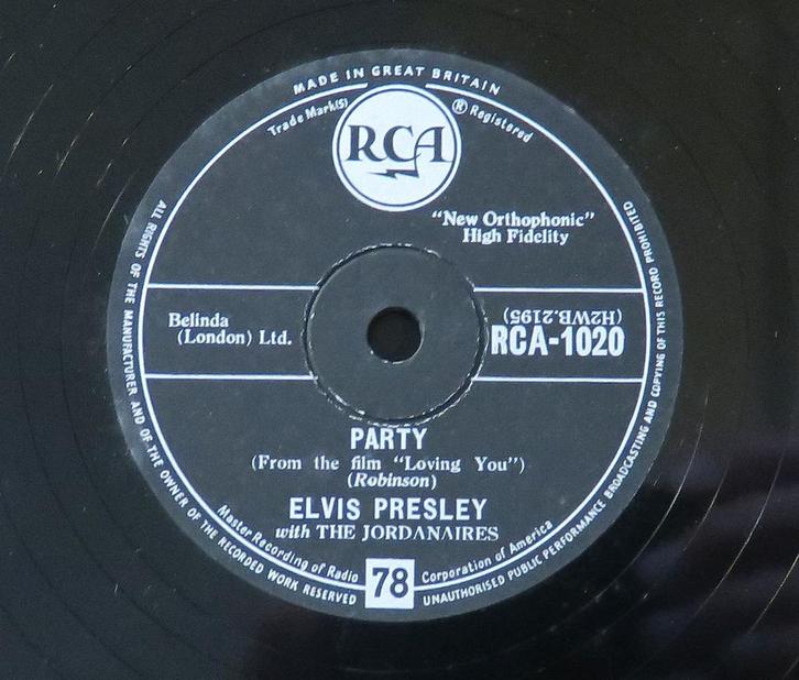 Elvis Presley Party Got a lot o' livin' to do 78 toeren king, Cd's en Dvd's, Vinyl | Rock, Gebruikt, Rock-'n-Roll, 10 inch, Ophalen of Verzenden