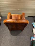 Stoel shabby chic / doorleefd / lederen fauteuil gratis, Ophalen, Gebruikt