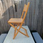 3x Vintage klapstoel rotan webbing hout, Gebruikt, Rotan, Ophalen of Verzenden, Nvt