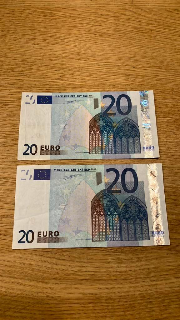 2x €20,- Duisenberg - Oostenrijk (N) zeldzaaam !!, Postzegels en Munten, Bankbiljetten | Europa | Eurobiljetten, Oostenrijk, 100 euro