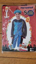 Fluwelen pietenpak + muts donker- met lichtblauw mt 104-116, Diversen, Sinterklaas, Ophalen of Verzenden, Nieuw