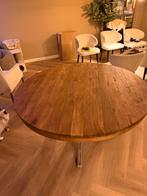 Teakhouten eettafel - 140cm diameter, Huis en Inrichting, Tafels | Eettafels, Ophalen, Gebruikt, 100 tot 150 cm, Vijf personen of meer