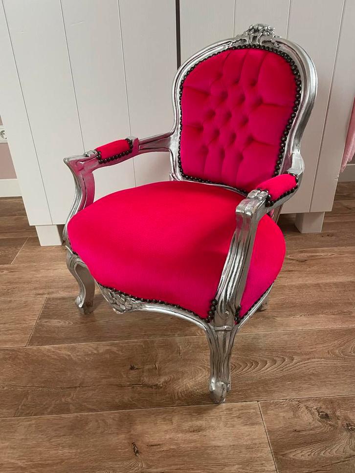 Barok fauteuil met roze bekleding, Kinderen en Baby's, Kinderstoelen, Gebruikt, Overige typen, Ophalen