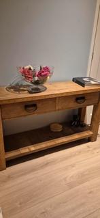 Teakhouten Sidetable met Lades, Huis en Inrichting, Ophalen, 100 tot 150 cm, Teakhout, 25 tot 50 cm