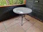Ronde tuintafel met glazen blad - 92cm, Tuin en Terras, Ophalen, Gebruikt, Rond, Metaal