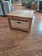 Teakhouten Salontafel met Opbergmand, Huis en Inrichting, Gebruikt, 50 tot 100 cm, Vierkant, 50 tot 100 cm